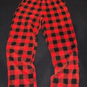 Men's red plaid Christmas pajama pants